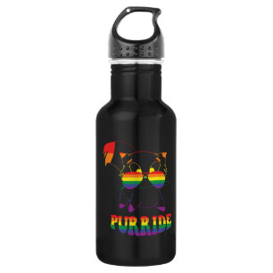 Purride   Niedliche Gay Cat   Lesbisch   Regenboge Edelstahlflasche