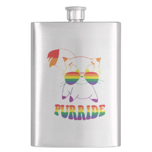 Purride   Niedliche Gay Cat   Lesbisch   Regenboge Flachmann