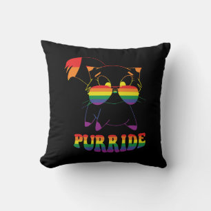 Purride   Niedliche Gay Cat   Lesbisch   Regenboge Kissen