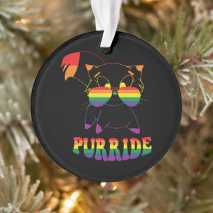 Purride Niedliche Gay Cat Lesbisch Regenboge Ornament
