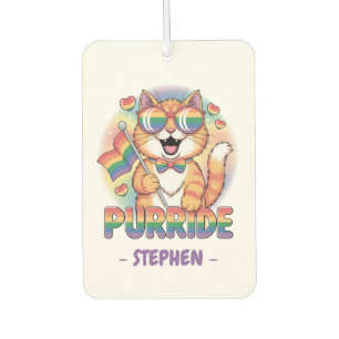 Purride - Orangefarbene Katze mit eigenem LGBTQ-Fl Autolufterfrischer