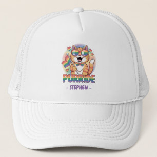Purride - Orangefarbene Katze mit eigenem LGBTQ-Fl Truckerkappe