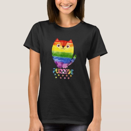 Purride Paw Cat Lgbt Cat Gay Pride Lgbt Rainbow T-Shirt (Vorderseite)