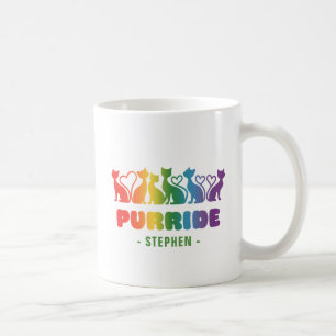 Purride - Rainbow Cat Silhouette LGBTQ+ Pride Puff Kaffeetasse