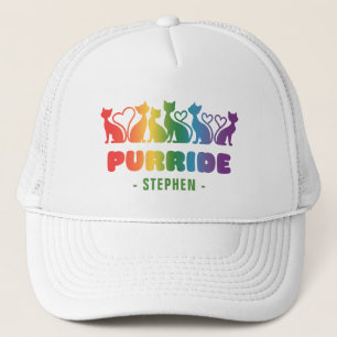 Purride - Rainbow Cat Silhouette LGBTQ+ Pride Puff Truckerkappe