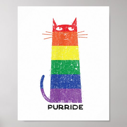 Purride Shirt LGBT Funny Gay Pride Cat Sprichwort  Poster (Vorne)