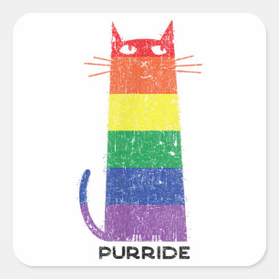 Purride Shirt LGBT Funny Gay Pride Cat Sprichwort Quadratischer Aufkleber