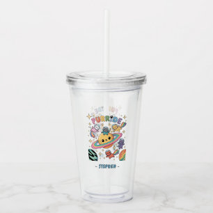Purride Space Cats - Kawaii Astronautenkatzen Acryltrinkbecher