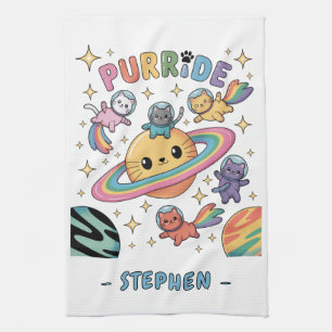 Purride Space Cats - Kawaii Astronautenkatzen Geschirrtuch