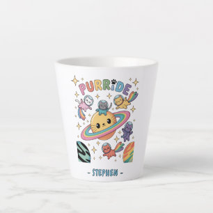 Purride Space Cats - Kawaii Astronautenkatzen Milchtasse