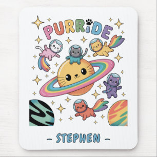 Purride Space Cats - Kawaii Astronautenkatzen Mousepad