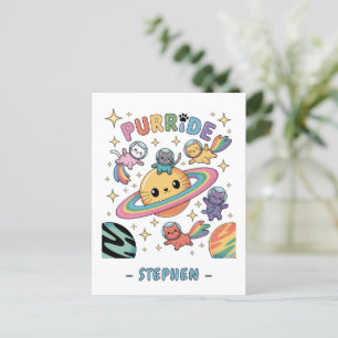 Purride Space Cats - Kawaii Astronautenkatzen Postkarte