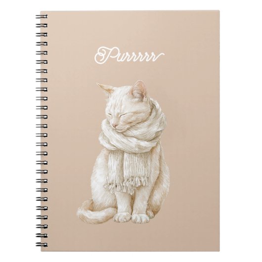 Purring Cream White Cat Notizblock (Vorderseite)
