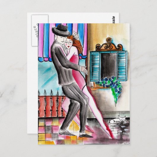 Purring Tango Ronroneando Postkarte (Vorne/Hinten)