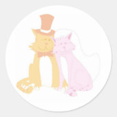 Purring Wedding Cats Runder Aufkleber (Vorderseite)