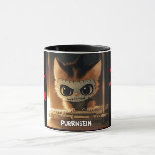 Purrinstein Lustiger Halloween-Katzenbecher Tasse