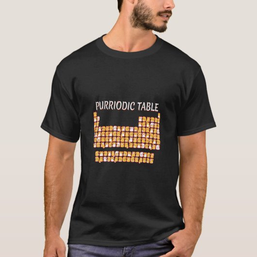 Purriodische Tabelle Niedlich Katze Periodische Ta T-Shirt (Vorderseite)