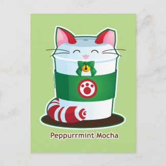 Purrista Pawfee - Cute Holiday Coffee Cat Feiertagspostkarte