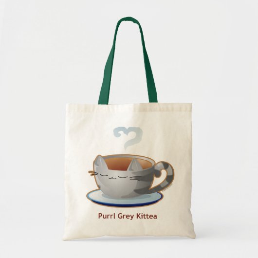 Purrista Pawfee: Graue Kitty-Tee-Tasse Tragetasche (Vorne)