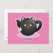 Purrista Pawfee: Kitty Tea Pot Postkarte (Vorne/Hinten)