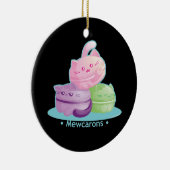 Purrista Pawfee: Niedliche Kitty-Katze Macarons Keramikornament (Rechts)