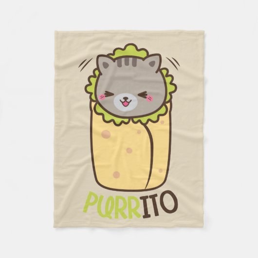 Purrito Burrito-Katzen-Fleece-Decke Fleecedecke (Vorderseite)