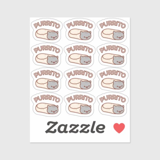 PURRITO Cat Burrito DOZEN Mini Stickers Aufkleber (Blatt)