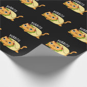 Purrito Funny Cat Burrito Pun Dark BG Geschenkpapier (Ecke)