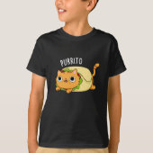 Purrito Funny Cat Burrito Pun Dark BG T-Shirt (Vorderseite)
