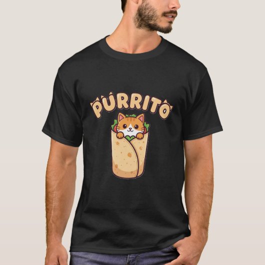 Purrito Funny Cat Lover T-Shirt (Vorderseite)