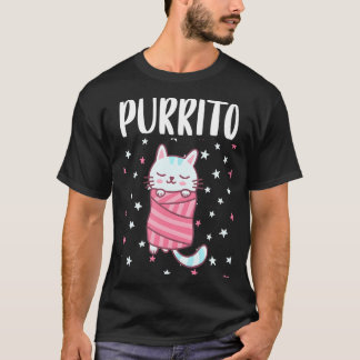 Purrito Funny Kawaii Katze in einem Burrito Kitty  T-Shirt