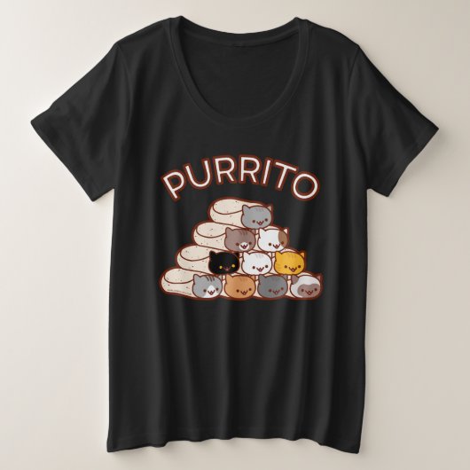 PURRITO PYRAMID Cat Burrito Große Größe T-Shirt (Design vorne)