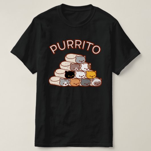 PURRITO PYRAMID Cat Burrito T - SHIRT (Design vorne)