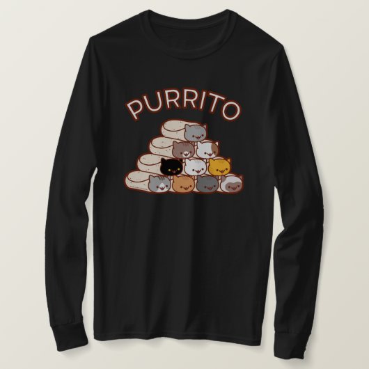 PURRITO PYRAMID Kat Burrito Long Sleeve T - SHIRT (Design vorne)