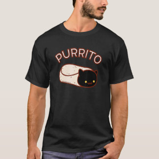 Purrito The Cat Burrito Black T-Shirt