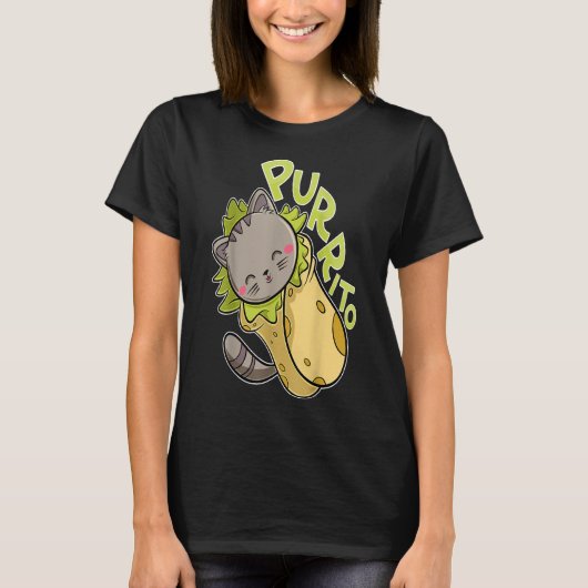 Purrito to lustige Cat pun burrito taco T-Shirt (Vorderseite)