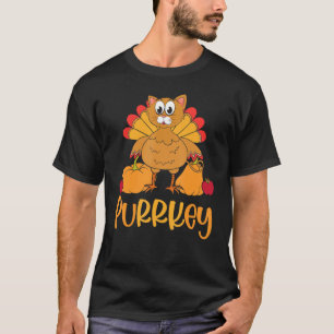 Purrkey Turkey Cat Pilgrim Little Boys Thanksgivi T-Shirt