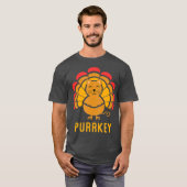Purrkey Turkey Cat Pun Funny Erntedank Cat T-Shirt (Vorne ganz)