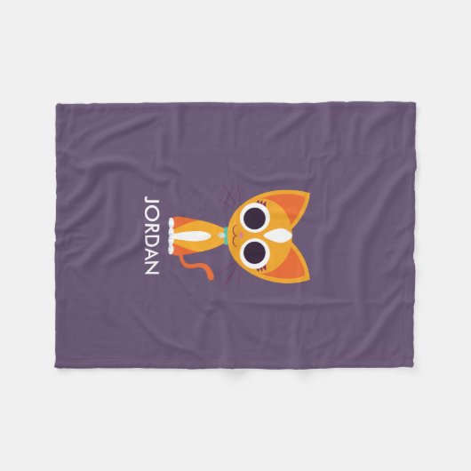 Purrl die Katze Fleecedecke (Vorderseite (Horizontal))