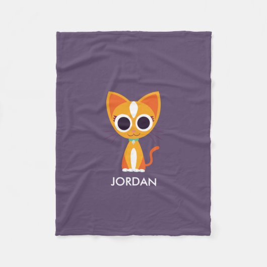 Purrl die Katze Fleecedecke (Vorderseite)