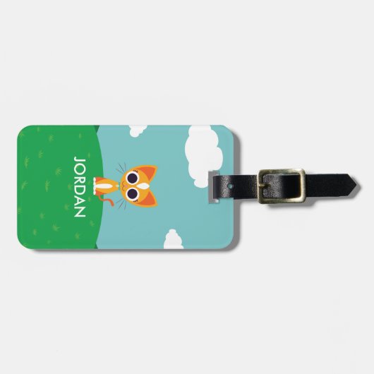 Purrl die Katze Gepäckanhänger (Vorderseite horizontal)