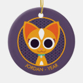 Purrl die Katze Keramikornament (Vorne)