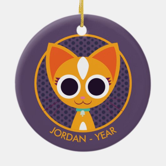 Purrl die Katze Keramikornament (Hinten)