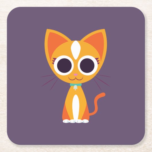 Purrl die Katze Rechteckiger Pappuntersetzer (Vorderseite)