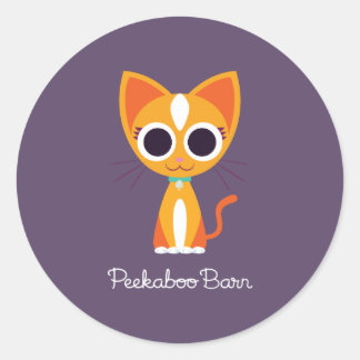 Purrl die Katze Runder Aufkleber