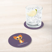 Purrl die Katze Runder Pappuntersetzer (Vor Ort)