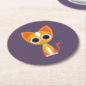 Purrl die Katze Runder Pappuntersetzer (Angewinkelt)