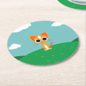 Purrl die Katze Runder Pappuntersetzer (Angewinkelt)