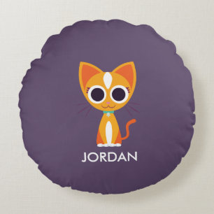 Purrl die Katze Rundes Kissen