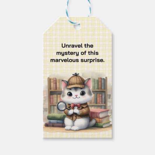 Purrlock Holmes Detective Kitten Library Geschenkanhänger (Vorderseite)